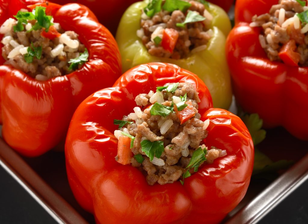 Poivrons farcis au riz